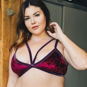 Three Bird Nest | Crush Velvet Wine Bralette | M/L